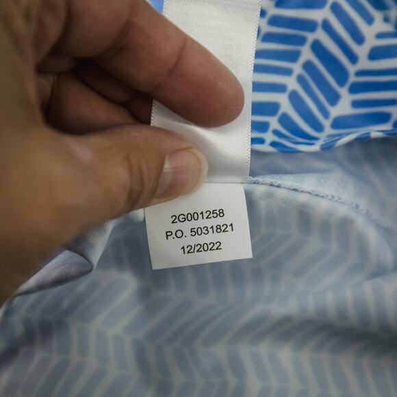 Vineyard Vines Size Small S Blue Print Ruffle Sleeveless Performance Polo Top - Picture 8 of 9